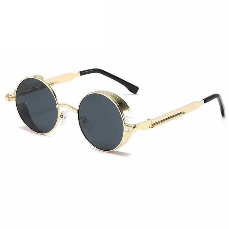 Okrągłe okulary przeciwsłoneczne vintage z ochroną UV400 i retro designem