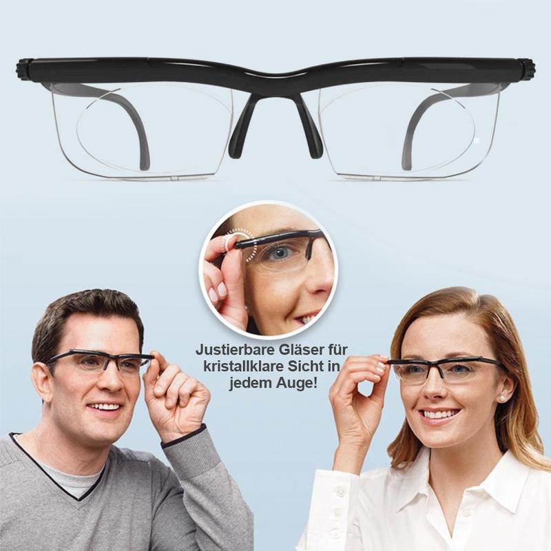 Sandsberg | Fokussowalna Okulary do Czytania Unisex | Regulowana Soczewka Zoom | Czarny