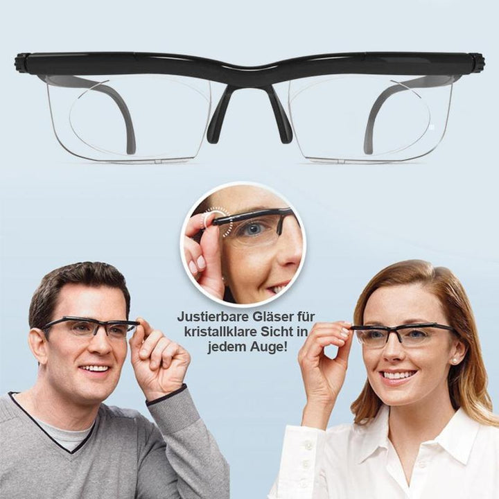 Sandsberg | Fokussowalna Okulary do Czytania Unisex | Regulowana Soczewka Zoom | Czarny