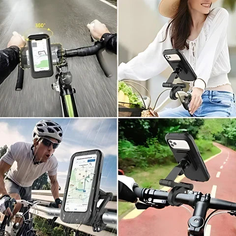 SafeRide wodoodporny uchwyt na telefon – obrót 360° do roweru i na deszczową pogodę | Karnz