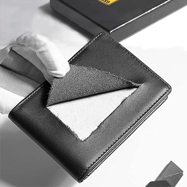 Slim RFID-portfel dla mężczyzn | Etui na karty ze skóry | Czarny
