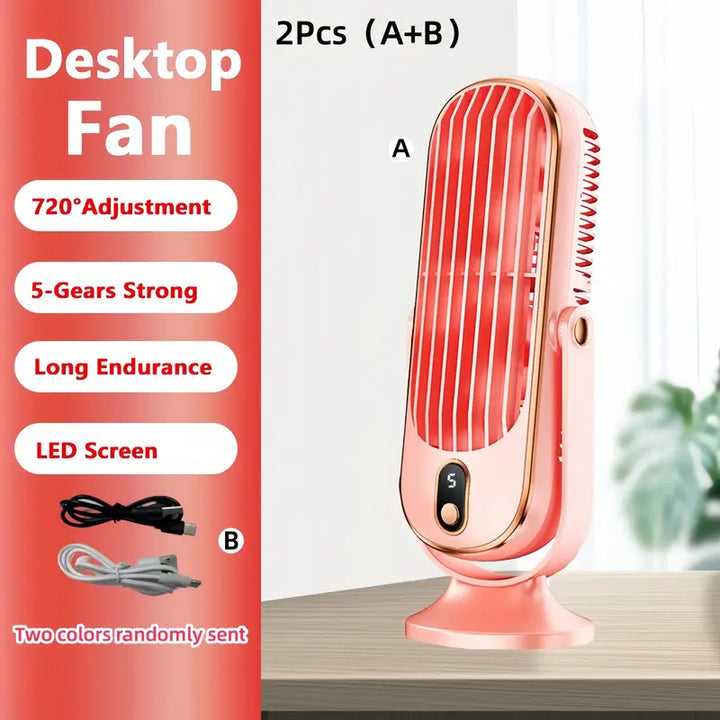 Przenośny mini klimatyzator z ładowaniem USB – 5 prędkości i 720° obrotu | Karnz