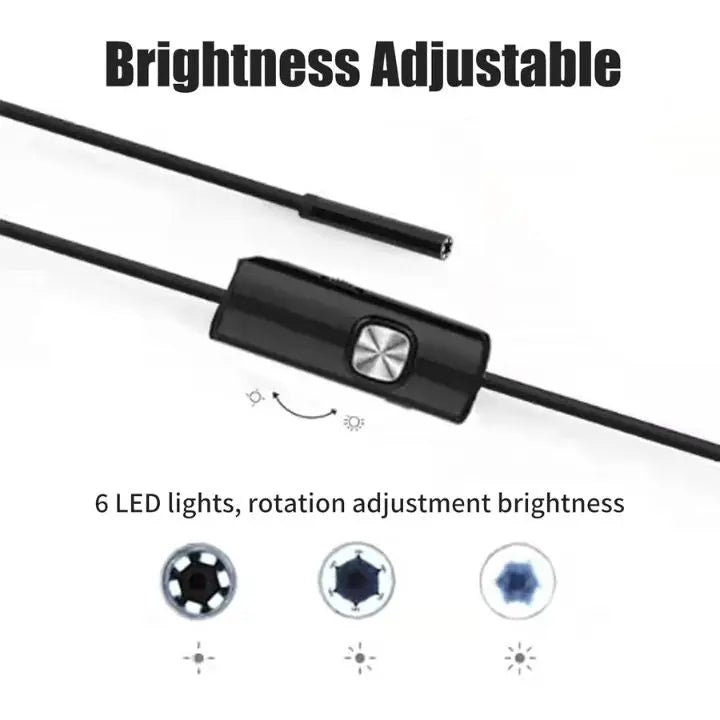 3-w-1 USB Endoskopkamera – Wodoodporna, Elastyczna z 6 diodami LED