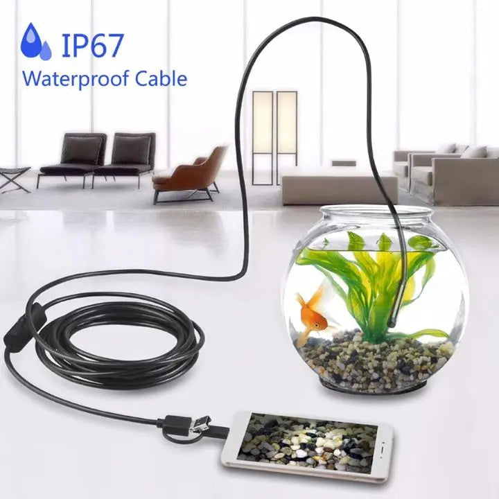 3-w-1 USB Endoskopkamera – Wodoodporna, Elastyczna z 6 diodami LED