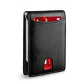 Slim RFID-portfel dla mężczyzn | Etui na karty ze skóry | Czarny