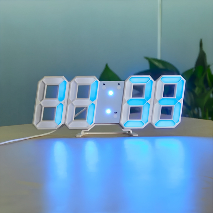 Zegar ścienny LED 3D z wyświetlaczem cyfrowym i intuicyjną obsługą