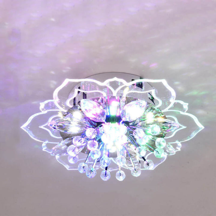Karnz GlowPetal | LED Kryształowa Lampa sufitowa | Kształt kwiatu, RGB Zmiana koloru &amp; energooszczędna