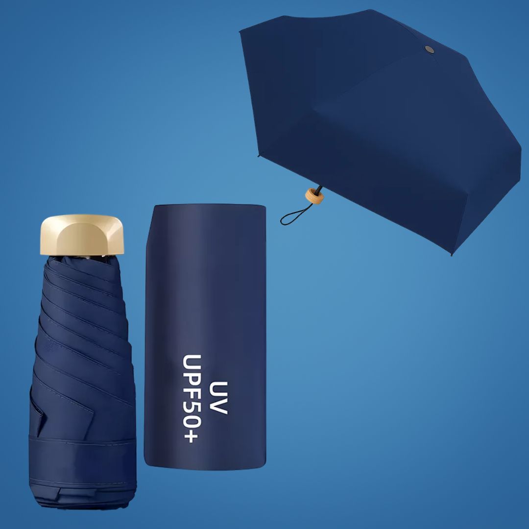 UrbanBrolly | Mini składany parasol UV – Ochrona przeciwsłoneczna UPF 50+ – Wodoodporny – Lekki i przyjazny dla kieszeni do użytku w podróży Karnz