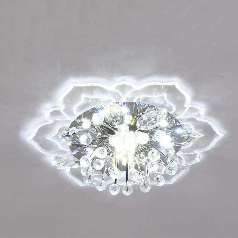 Karnz GlowPetal | LED Kryształowa Lampa sufitowa | Kształt kwiatu, RGB Zmiana koloru &amp; energooszczędna