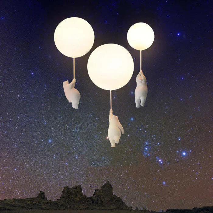 Lampa sufitowa dla dzieci z niedźwiedziem i balonem - CloudBear | Karnz