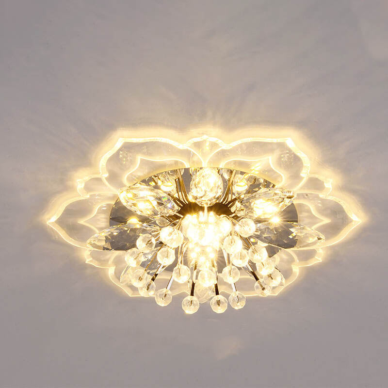 Karnz GlowPetal | LED Kryształowa Lampa sufitowa | Kształt kwiatu, RGB Zmiana koloru &amp; energooszczędna