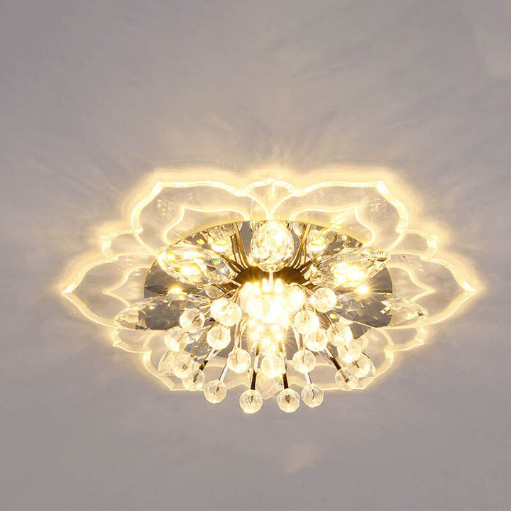 Karnz GlowPetal | LED Kryształowa Lampa sufitowa | Kształt kwiatu, RGB Zmiana koloru &amp; energooszczędna