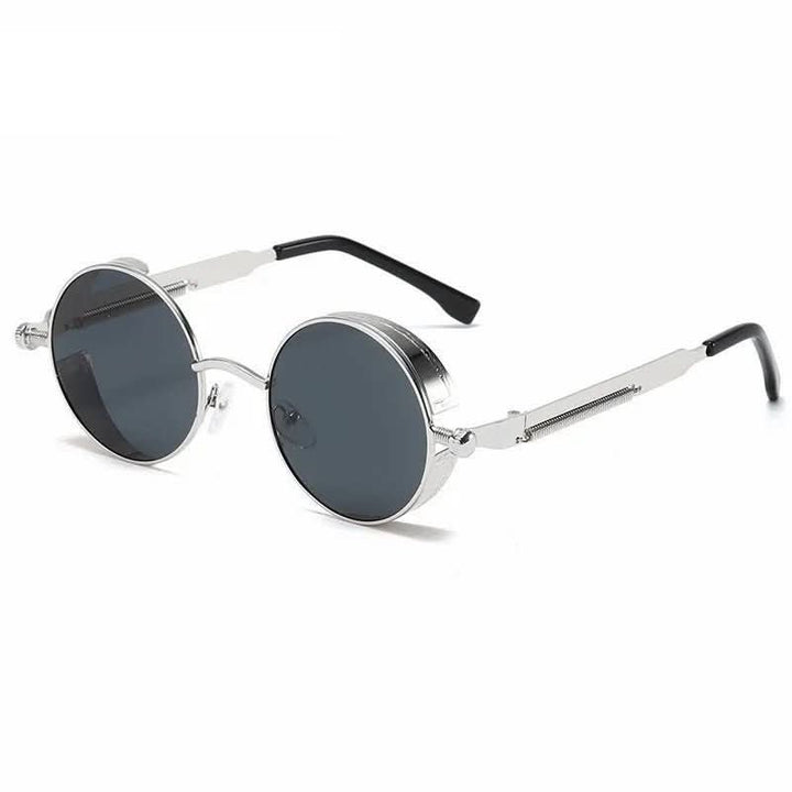 Okrągłe okulary przeciwsłoneczne vintage z ochroną UV400 i retro designem