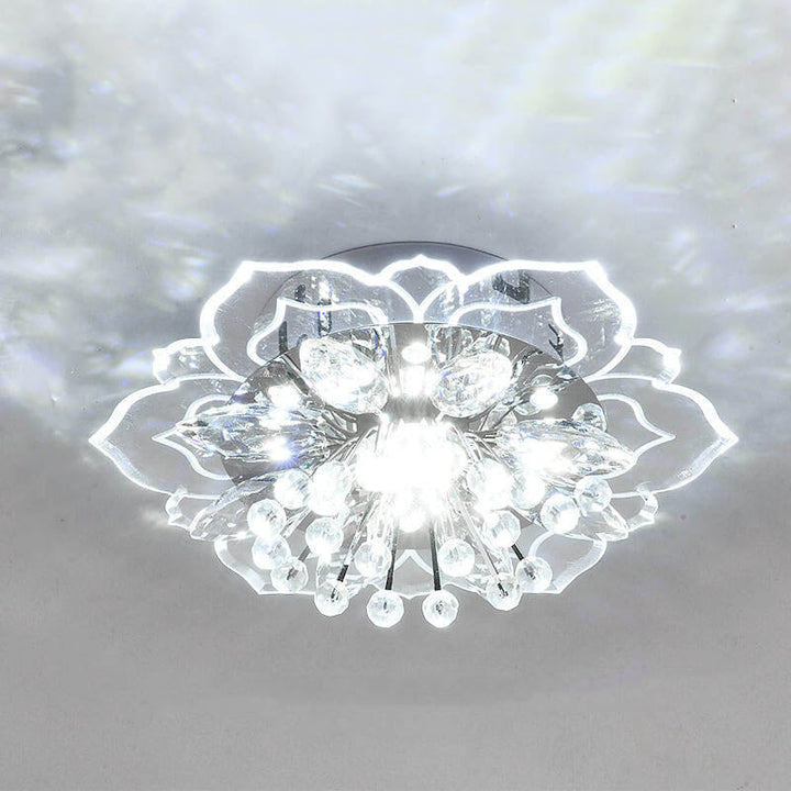 Karnz GlowPetal | LED Kryształowa Lampa sufitowa | Kształt kwiatu, RGB Zmiana koloru &amp; energooszczędna