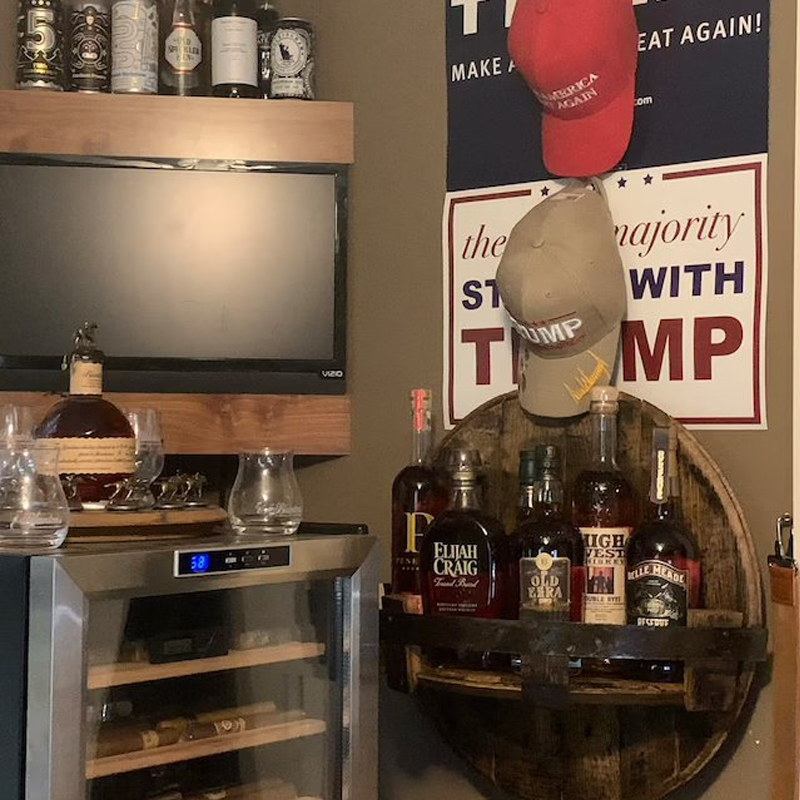 Sandsberg | Półka ścienna z beczki whiskey | Rustykalny design z litego drewna | Okrągła