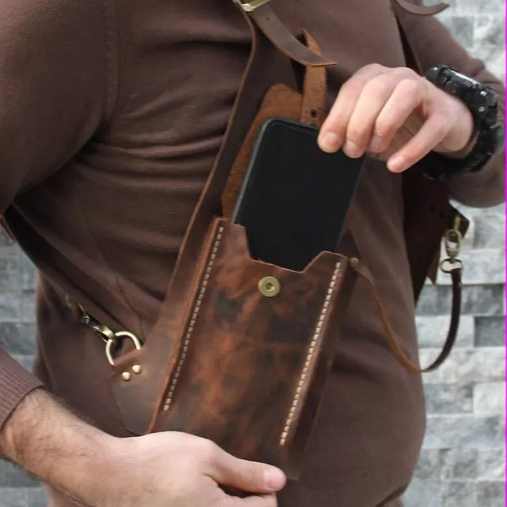 Średniowieczna torba w stylu steampunk z paskiem na ramię