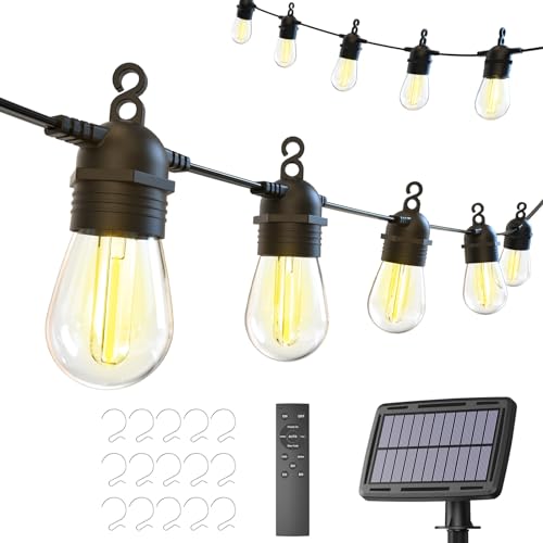 15,8 m długa solarna lampka ogrodowa z pilotem, ciepła biel