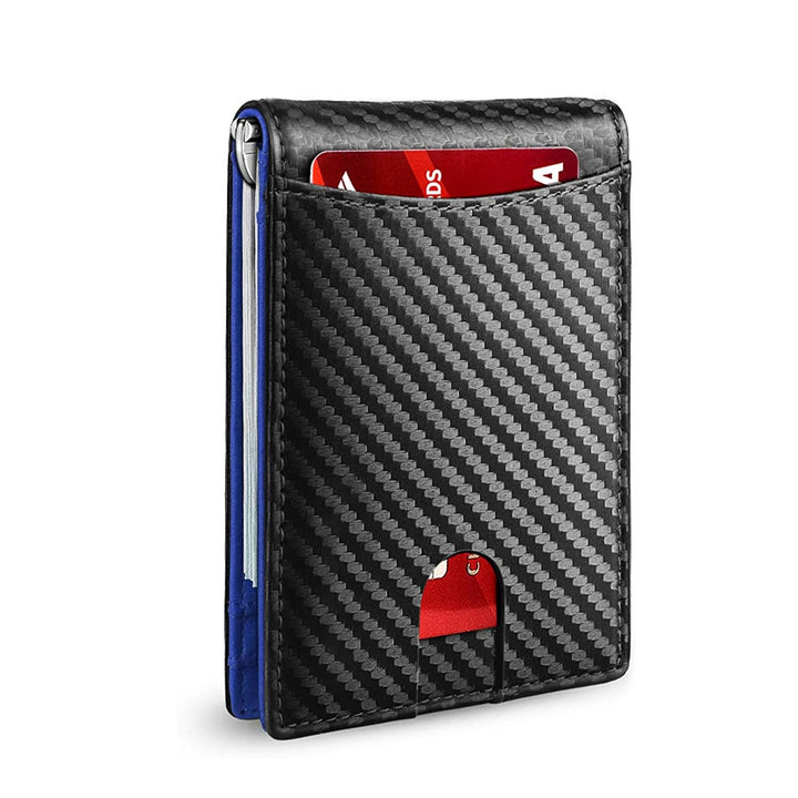 Slim RFID-portfel dla mężczyzn | Etui na karty ze skóry | Czarny