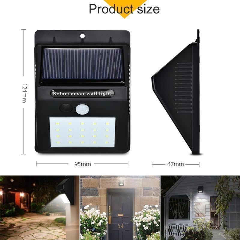 Sandsberg | Solarna lampa LED na ścianę | Czujnik ruchu, Extra jasna