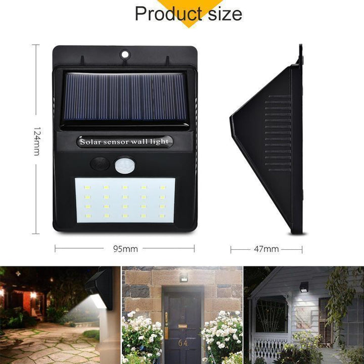 Sandsberg | Solarna lampa LED na ścianę | Czujnik ruchu, Extra jasna