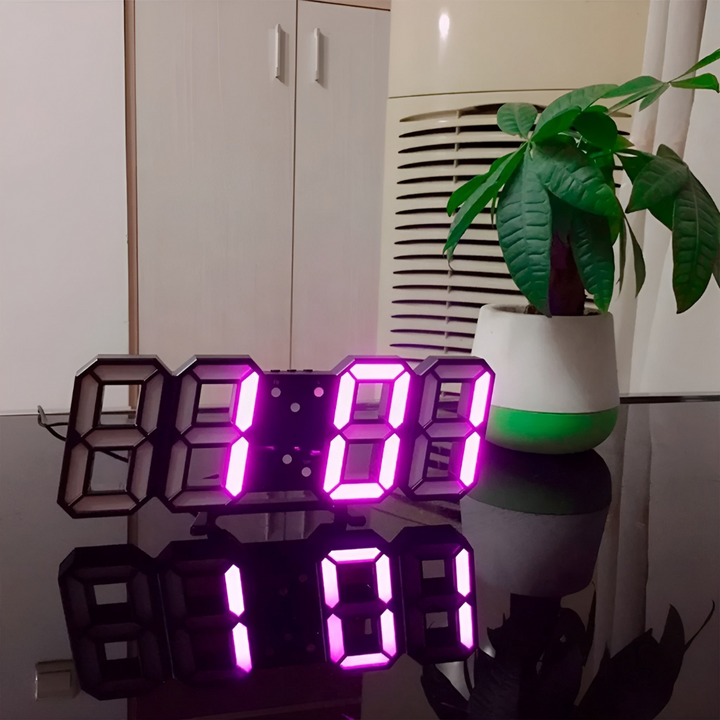 Zegar ścienny LED 3D z wyświetlaczem cyfrowym i intuicyjną obsługą