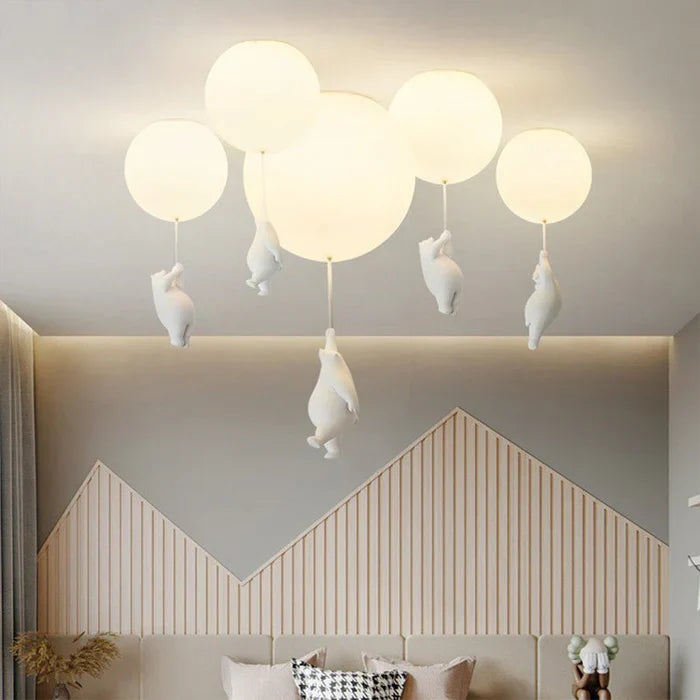 Lampa sufitowa dla dzieci z niedźwiedziem i balonem - CloudBear | Karnz