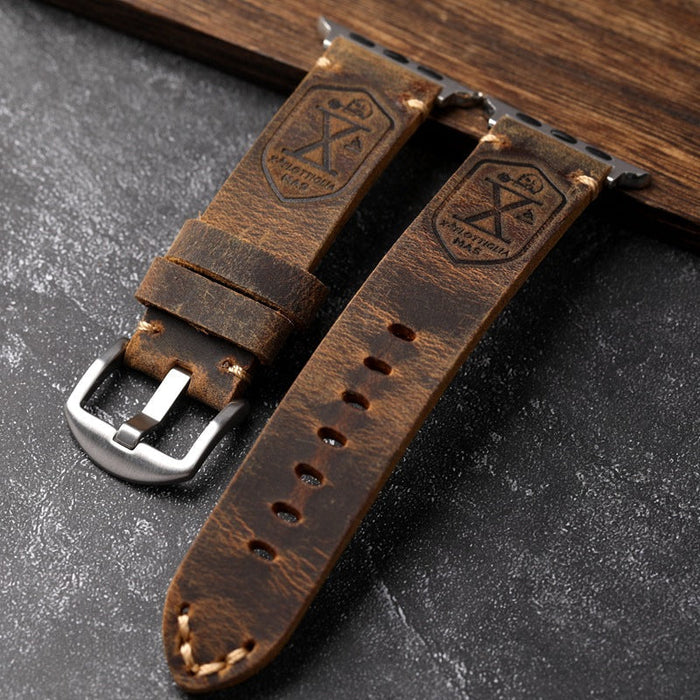 Ręcznie robiony vintage skórzany pasek do Apple Watch
