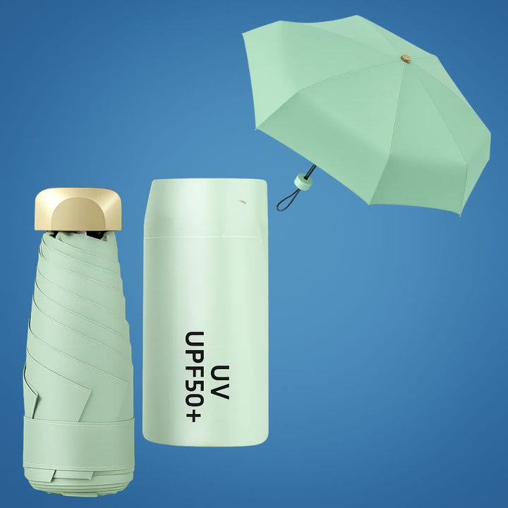 UrbanBrolly | Mini składany parasol UV – Ochrona przeciwsłoneczna UPF 50+ – Wodoodporny – Lekki i przyjazny dla kieszeni do użytku w podróży Karnz