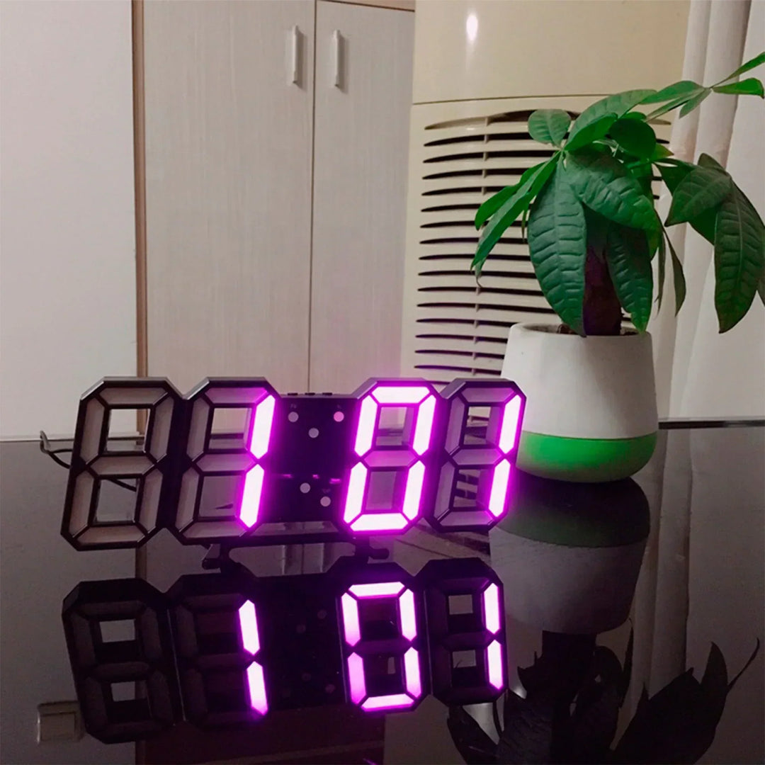 Cyfrowy zegar ścienny 3D LED – Nowoczesny design z funkcją przyciemniania i optymalną widocznością
