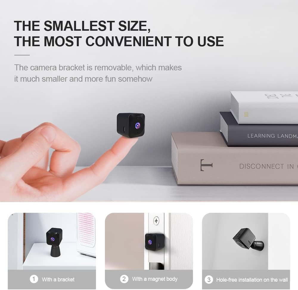 Mini-kamera monitorująca 4K, Wi-Fi, ukryta kamera wewnętrzna z nocnym widzeniem