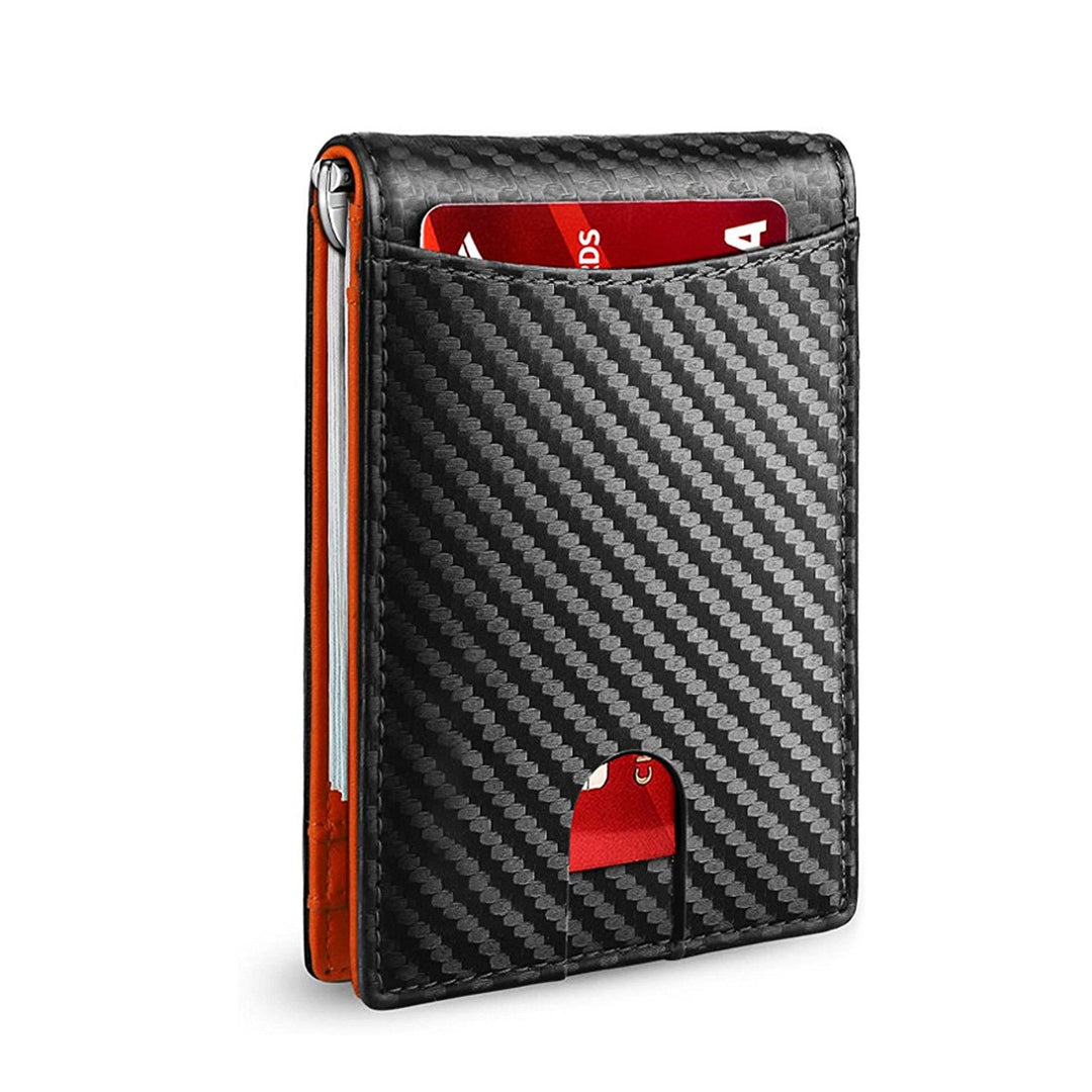 Slim RFID-portfel dla mężczyzn | Etui na karty ze skóry | Czarny