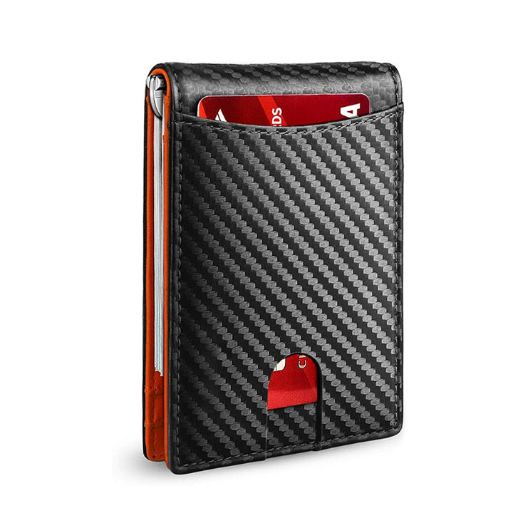 Slim RFID-portfel dla mężczyzn | Etui na karty ze skóry | Czarny