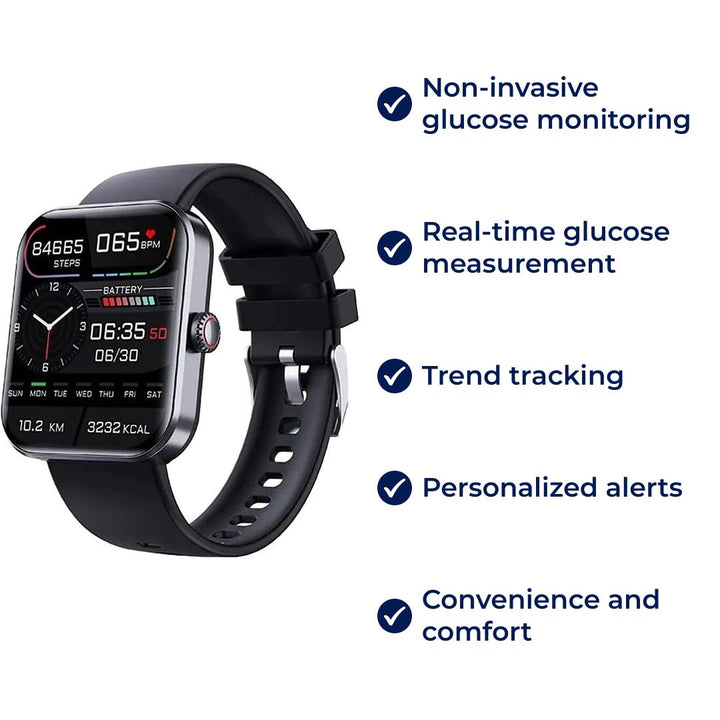 Glucowatch | Nieinwazyjna smartwatch do pomiaru poziomu cukru we krwi – Monitorowanie w czasie rzeczywistym, śledzenie trendów i spersonalizowane powiadomienia Karnz