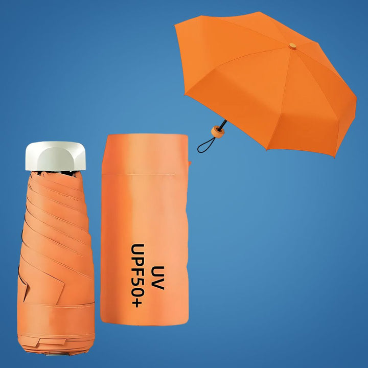 UrbanBrolly | Mini składany parasol UV – Ochrona przeciwsłoneczna UPF 50+ – Wodoodporny – Lekki i przyjazny dla kieszeni do użytku w podróży Karnz