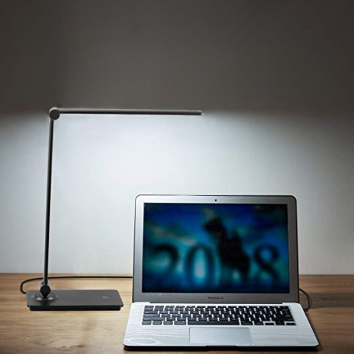Lampka biurkowa LED, lampka biurkowa z dotykowym sterowaniem z 3 poziomami jasności, ściemniana lampa biurowa z regulowanym ramieniem, składana lampka na biurko do sypialni, na stolik nocny, do biura