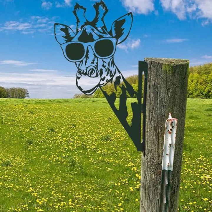 Zewnętrzna dekoracja ogrodowa - Metalowa sztuka kozy szpiegującej | Karnz
