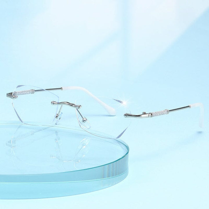Modne bezramkowe okulary do czytania z filtrem niebieskiego światła