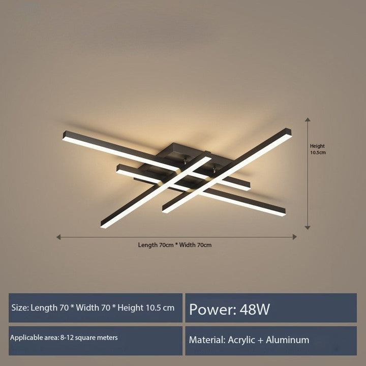 Nowoczesna liniowa lampa sufitowa LED z 4 głowicami (ściemniana, biała lub czarna)