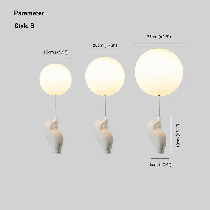 Lampa sufitowa dla dzieci z niedźwiedziem i balonem - CloudBear | Karnz