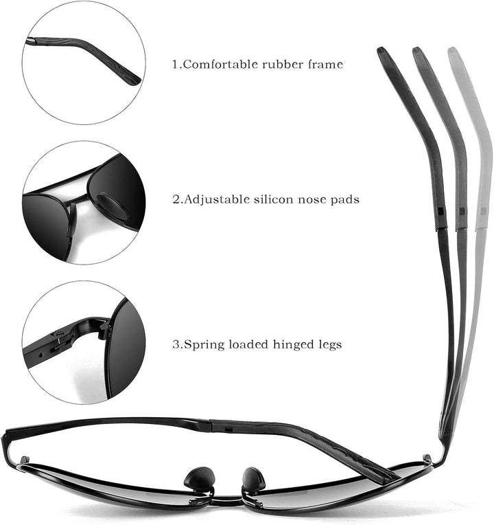 Premium polaryzowane okulary przeciwsłoneczne Aviator - Joey | Karnz