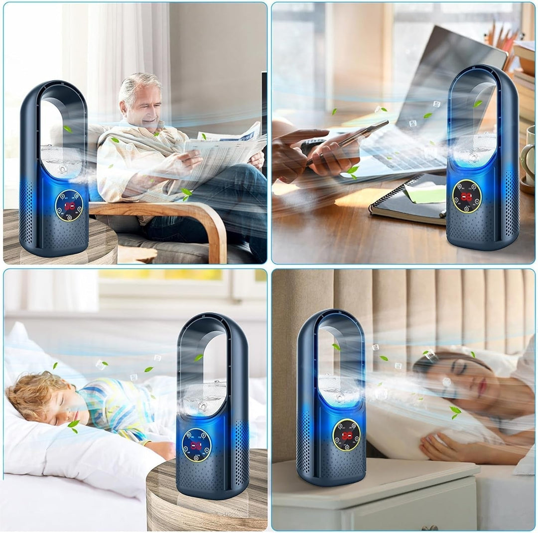 Bezłopatkowy przenośny chłodnica powietrza | Ultra-cichy, ergonomiczny design &amp; idealny do użytku w domu i biurze | Karnz