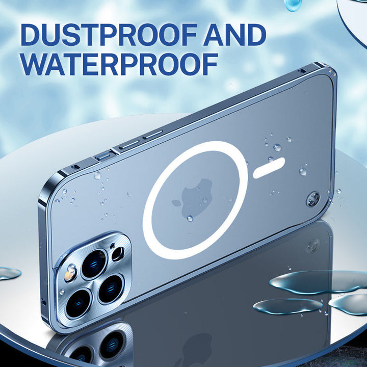 Magnetyczna obudowa ładująca z metalową ramą do iPhone&