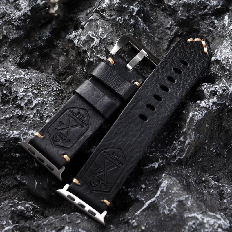 Ręcznie robiony vintage skórzany pasek do Apple Watch