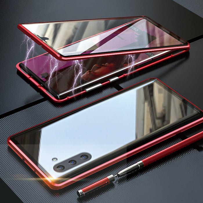 Magnetyczne hartowane szkło Podwójna etui na telefon dla Samsunga