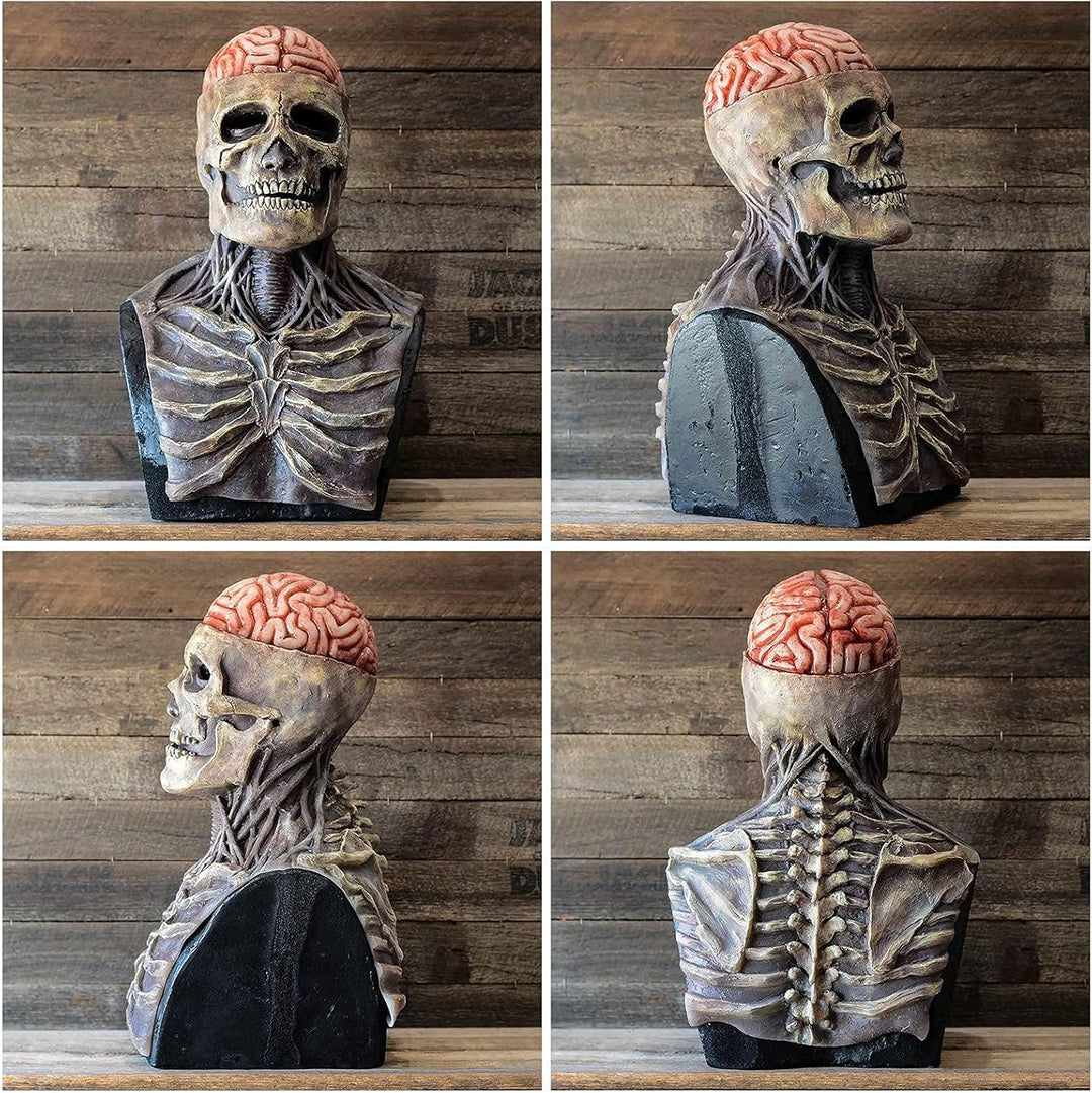 Maska czaszki Halloween z detalami mózgu
