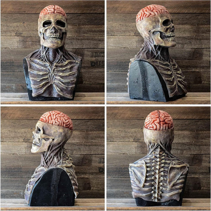 Maska czaszki Halloween z detalami mózgu