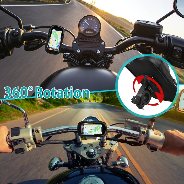 Wodoodporny uchwyt na telefon do roweru i motocykla – obrót 360° i odpowiedni dla telefonów 4,5–6,4 cala | Karnz