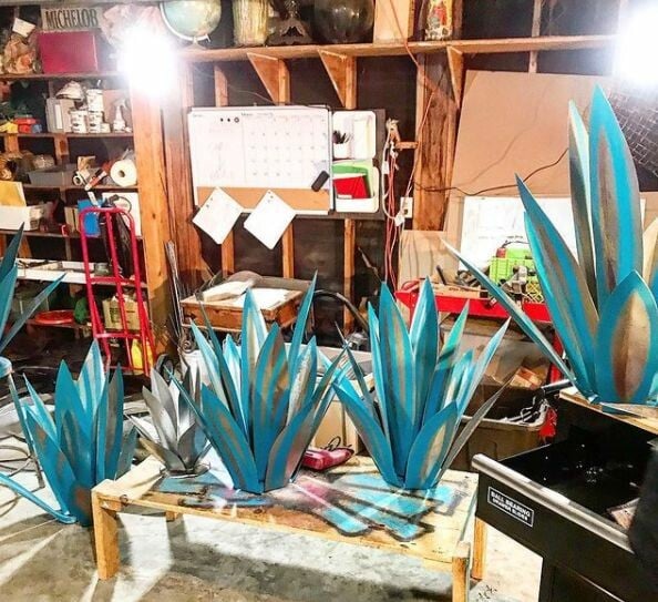 Roślina Agawa Tequila z Metalu Odpornym na Rdza | Karnz