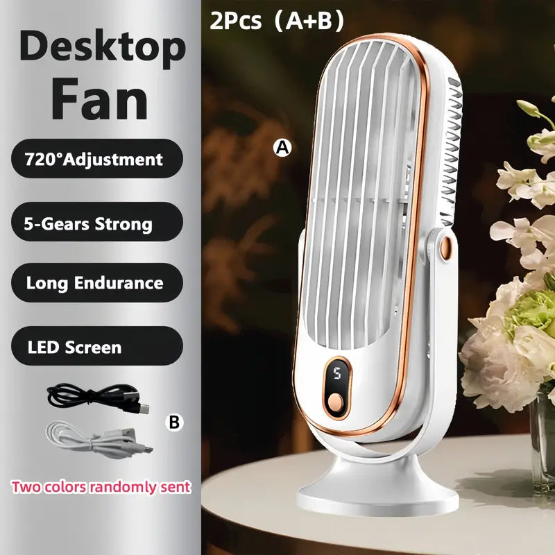 Przenośny mini klimatyzator z ładowaniem USB – 5 prędkości i 720° obrotu | Karnz