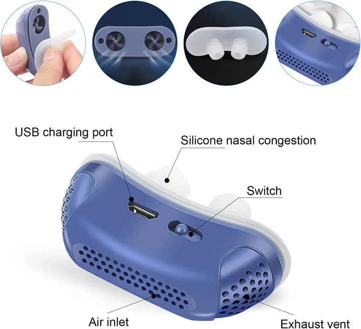 Mikro-CPAP urządzenie do leczenia bezdechu sennego na podróże i przeciw chrapaniu